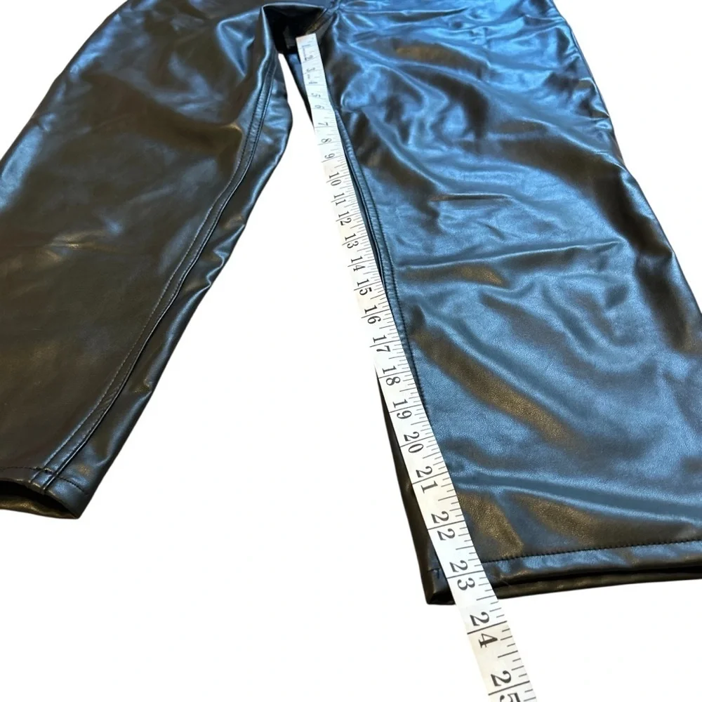 Abercrombie and Fitch | The Ankle Straight Super High Rise Vegan Leather Pants